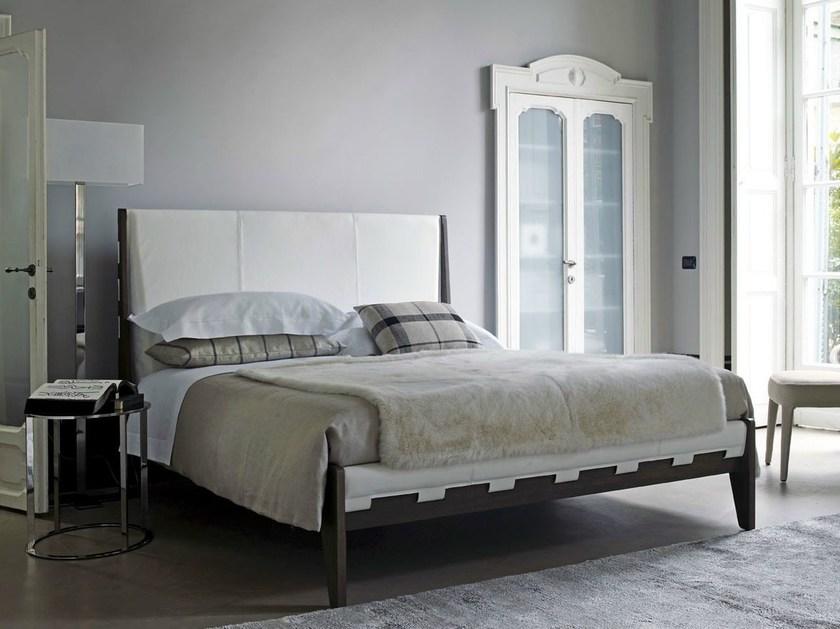 Maxalto Двуспальная кровать из кожи с обитым изголовьем Talamo sun-id-1386947 - Вид №1