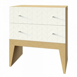 Тумбочка прикроватная белая с 2 ящиками Still New BRAGIN DESIGN  256440 Бежевый;белый;дуб сонома