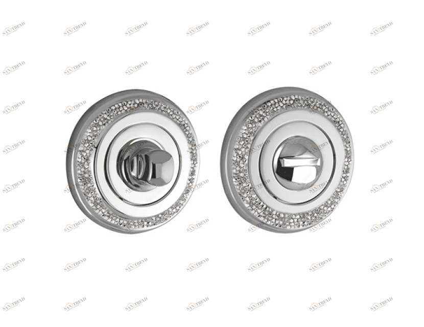 0WC081.6MM.84 Кнопка конфиденциальности с аварийной разблокировкой 6 мм и хрустальные камни Матовый черный Mestre 