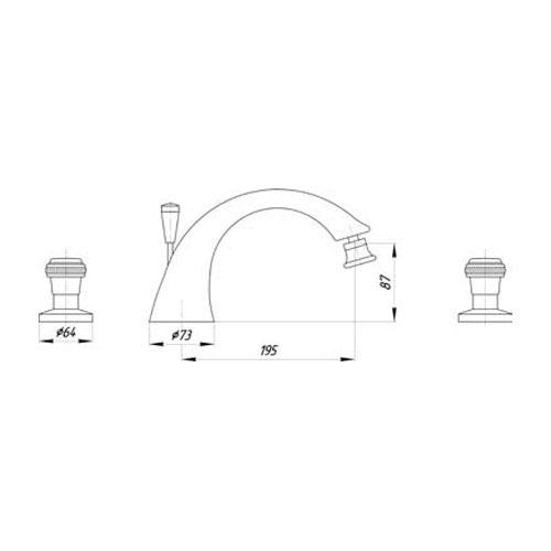 Смеситель MIGLIORE Axo Swarovski ML.AXO-625F.CRDO для биде - хром/золото, на 3 отверстия  - Вид №3
