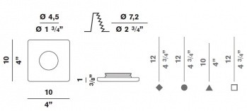 Panzeri XV2001-12V Red Incassi Glass встраиваемый потолочный 81252 - Вид №1