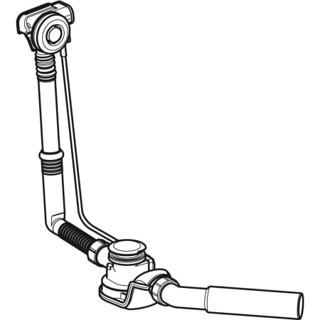 150.755.21.1 Слив-перелив для ванны Geberit с системой нажатия PushControl, d52, длина 26 см, с декоративным комплектом и соединительным коленом Geberit  - Вид №1