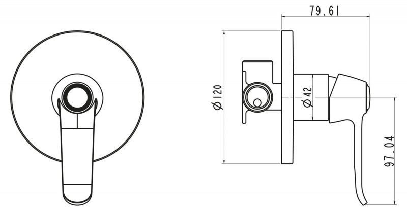 Встраиваемый смеситель для душа BORDO BOR-BDM-CRM BELBAGNO  - Вид №1