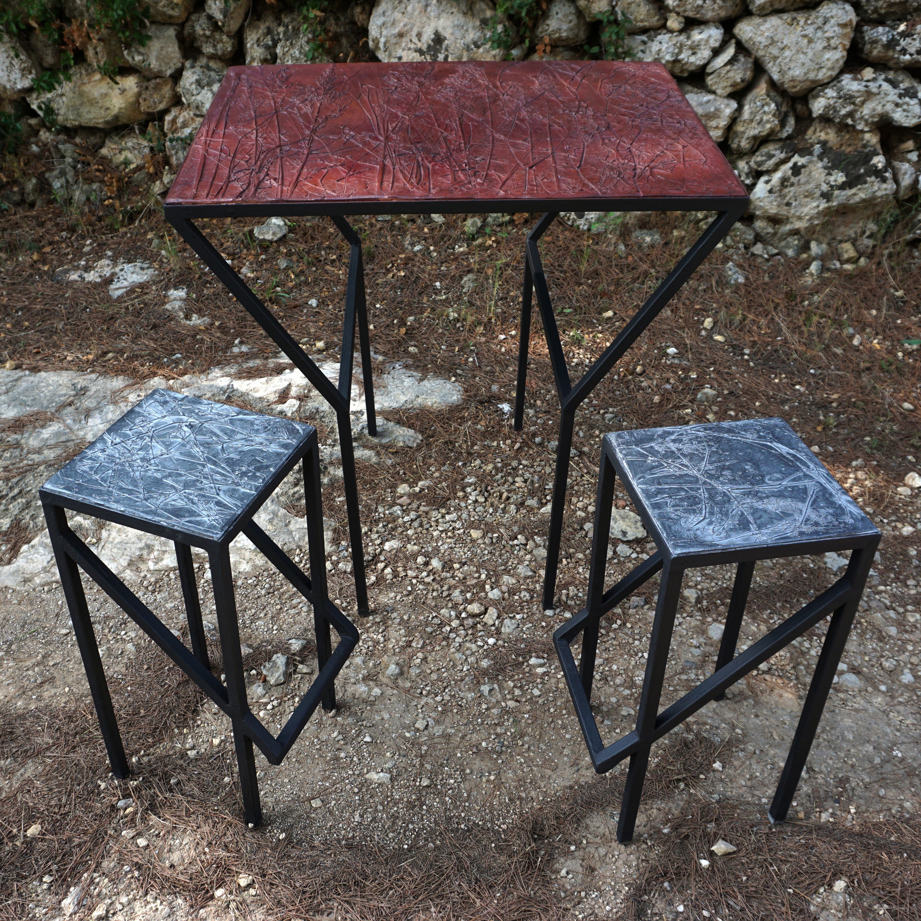 Стальной прямоугольный высокий стол ICI ET LÀ Бетон ARCH-00125445 - Вид №3