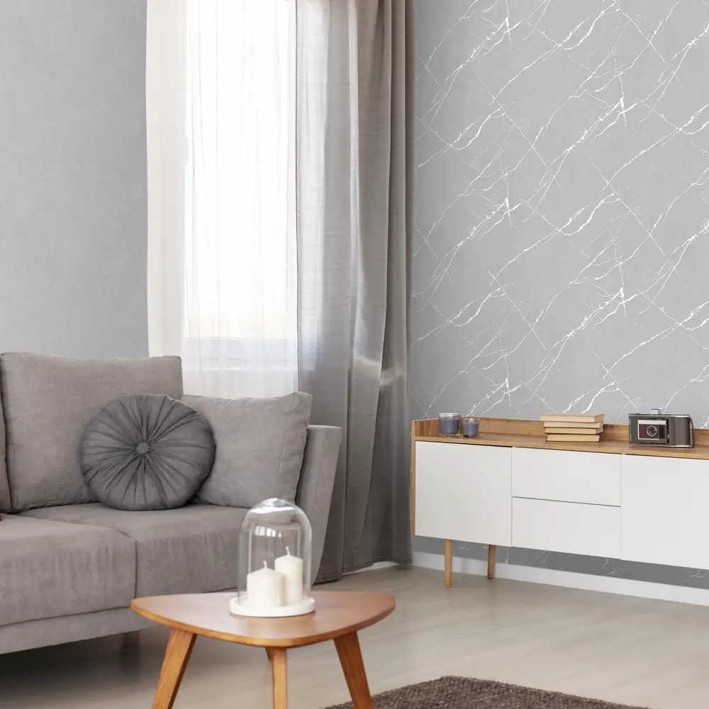 Флизелиновые обои Ateliero Rinaldi серые с эффектом горячего тиснения 87904547 STLM-0829277 - Вид №4