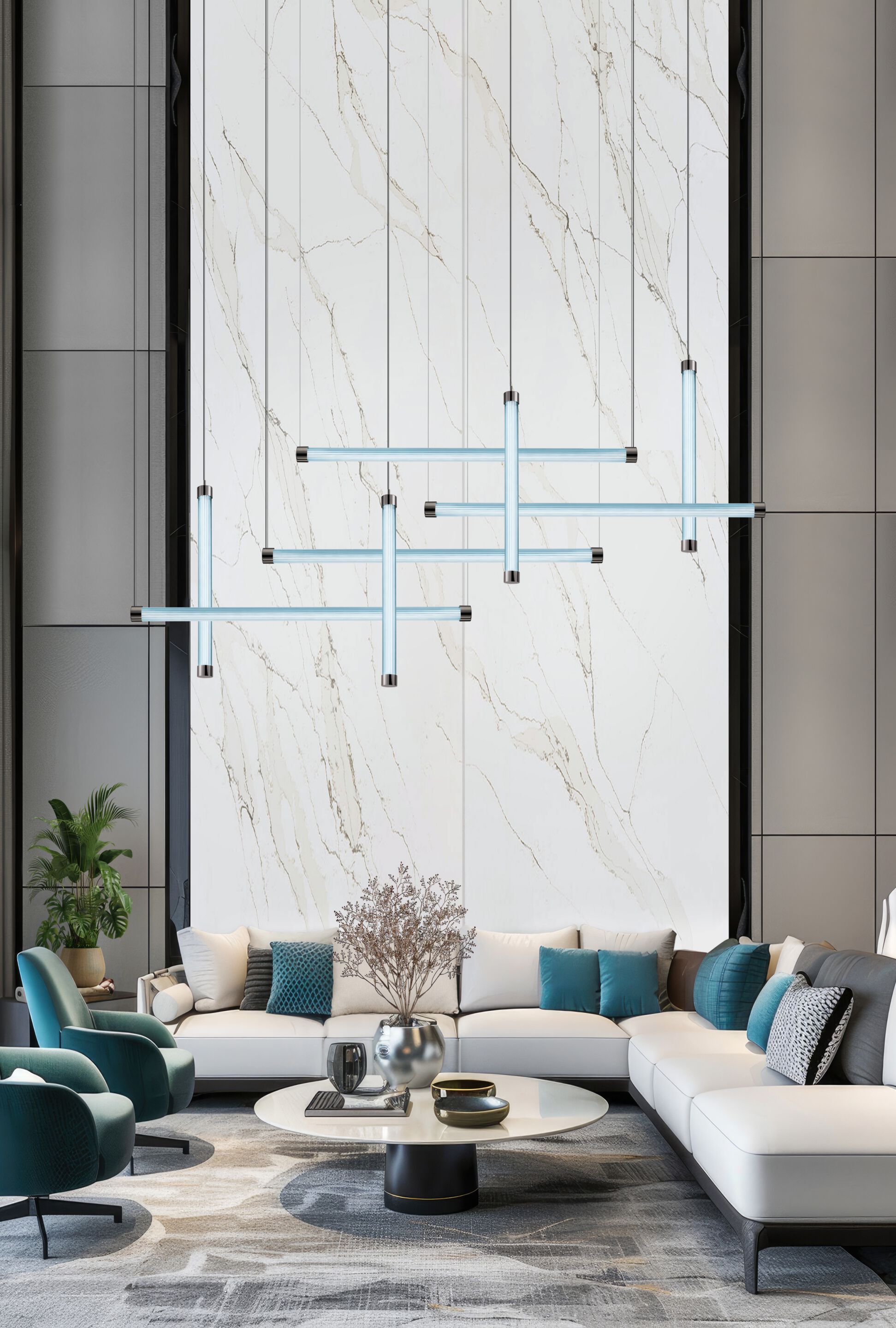 Подвесной светильник из боросиликатного стекла Euroluce Lampadari текстура ARCH-00035908 - Вид №6