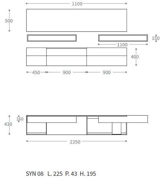 LASA IDEA Двойная подвесная тумба под умывальник с зеркалом Syn sun-id-1386543 - Вид №2