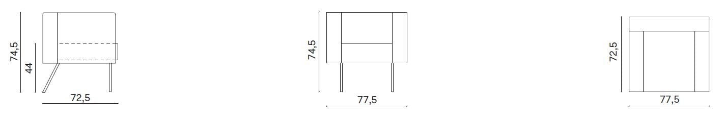 Тканевое кресло с подлокотниками Novamobili Onni ARCH-00025933 - Вид №4