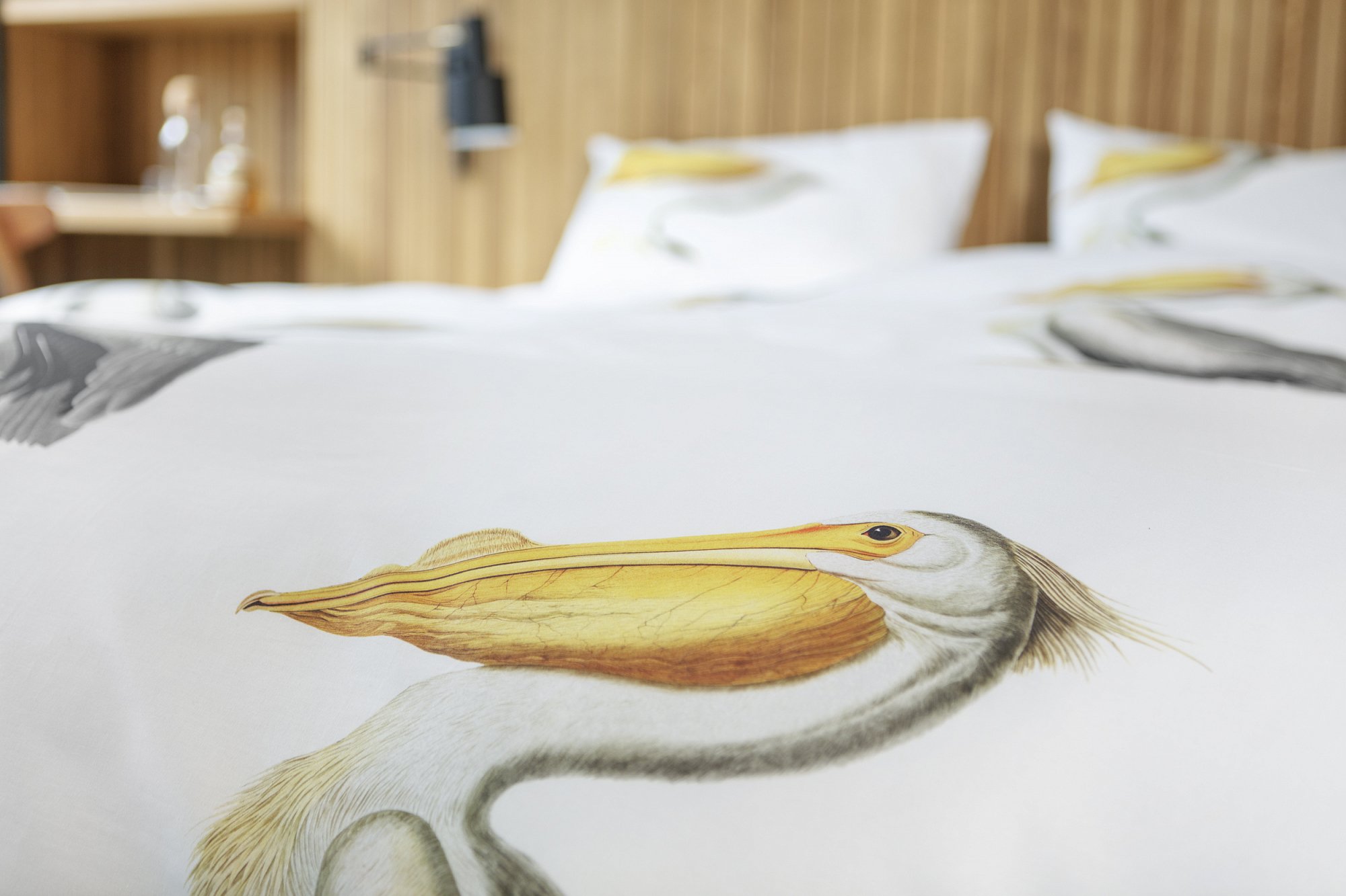 Детское постельное белье односпальное "Пеликан" 150х200 см SNURK  335468 Белый;желтый;серый  - Вид №2