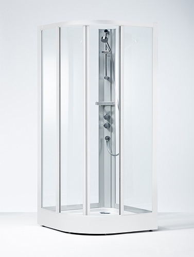 638484 IFO Душевая кабина круглая из кварца SKR VK, Задняя часть SK VF 900 x 900 Solid - Вид №1