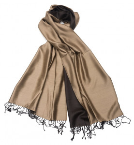 PARATI3 Шарф Parati 3 золотисто-черный 50/180 шелк жаккард AM PARIS