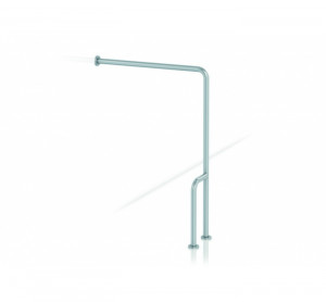 GW11 12 04 02 Genwec Штанга 90º от стены до пола из глянцевой нержавеющей стали слева