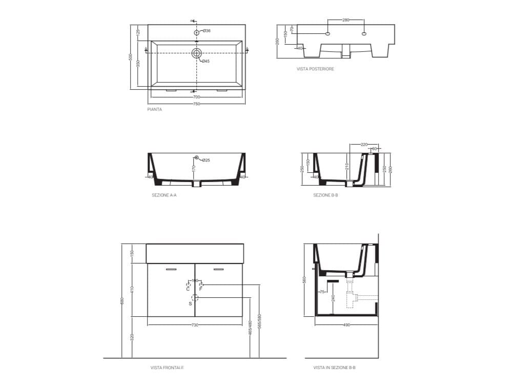 Двойной подвесной умывальник COLAVENE оборки ARCH-00115557 - Вид №4