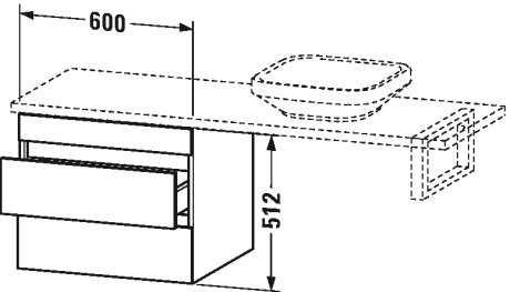 DS533800707 DuraStyle Шкафчик для консоли Бетонно-серый матовый декор Duravit - Вид №1
