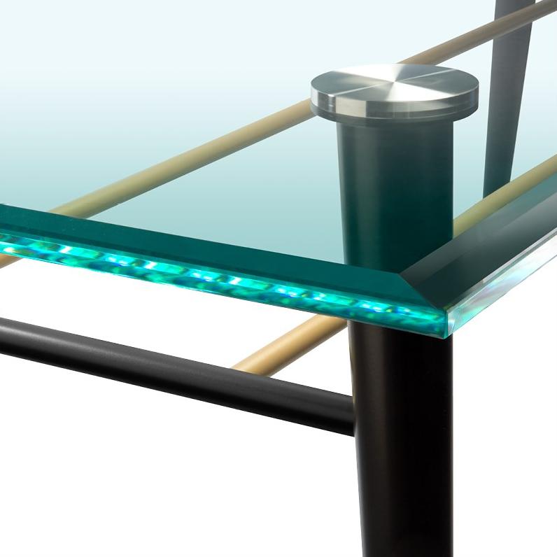 ALMA DESIGN Квадратный обеденный стол из дерева и стекла Magenta sun-id-1350250 - Вид №1