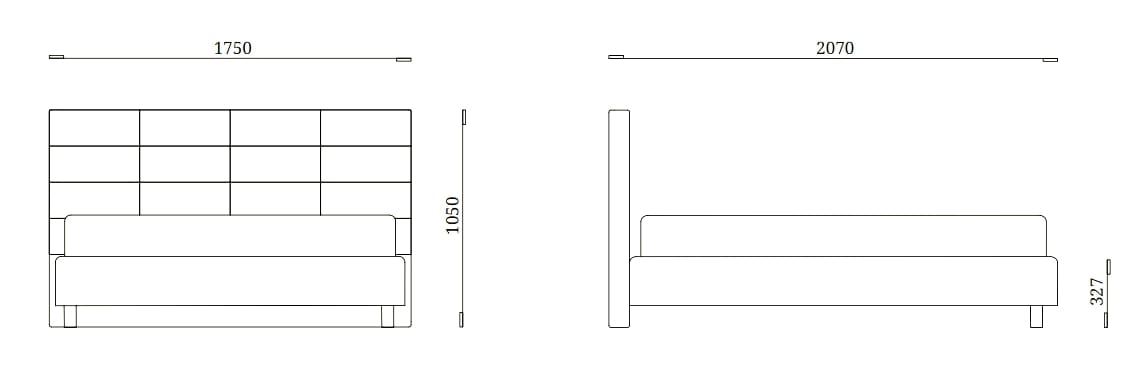 Двуспальная кровать из ткани с мягким изголовьем Febal Casa KIM ARCH-00076897 - Вид №4