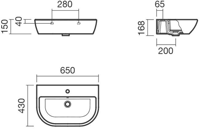 S10074036200000 Подвесная раковина настенная прямоугольная Sanitana Coral белая - Вид №1
