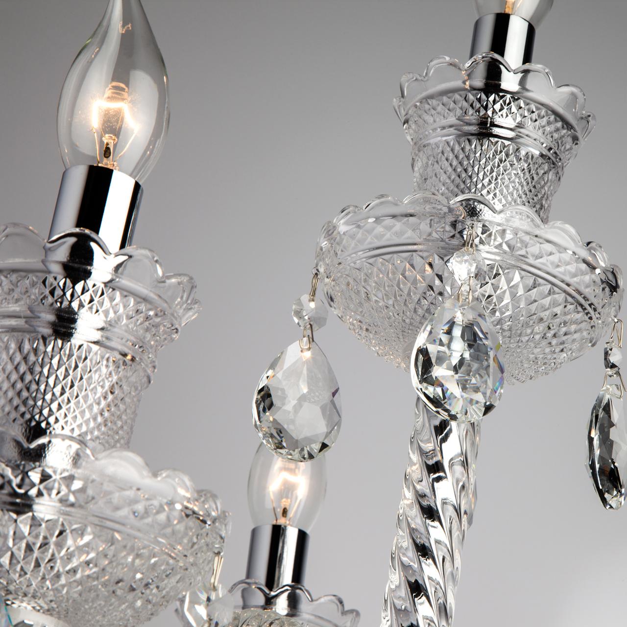 Настольная лампа хрустальная на 3 лампы с подвесками Gabrielle Strotskis BOGATES ПОДСВЕЧНИК, СВЕЧА 00-3834644 Прозрачный;хром  - Вид №3