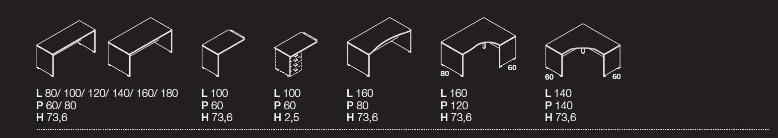 Модульный рабочий стол Las Mobili Oxi ARCH-00083535