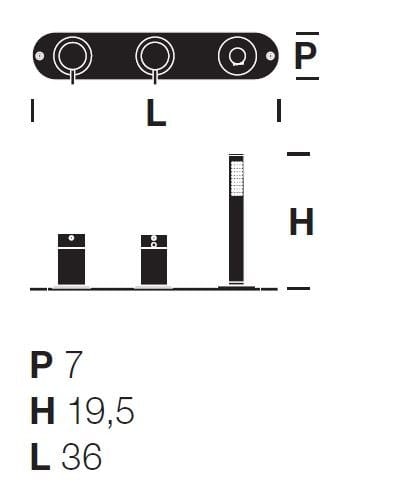 Набор ванны из нержавеющей стали с переключателем с пластиной Rexa MAE ARCH-00138408 - Вид №2