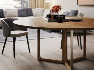 Круглый деревянный стол