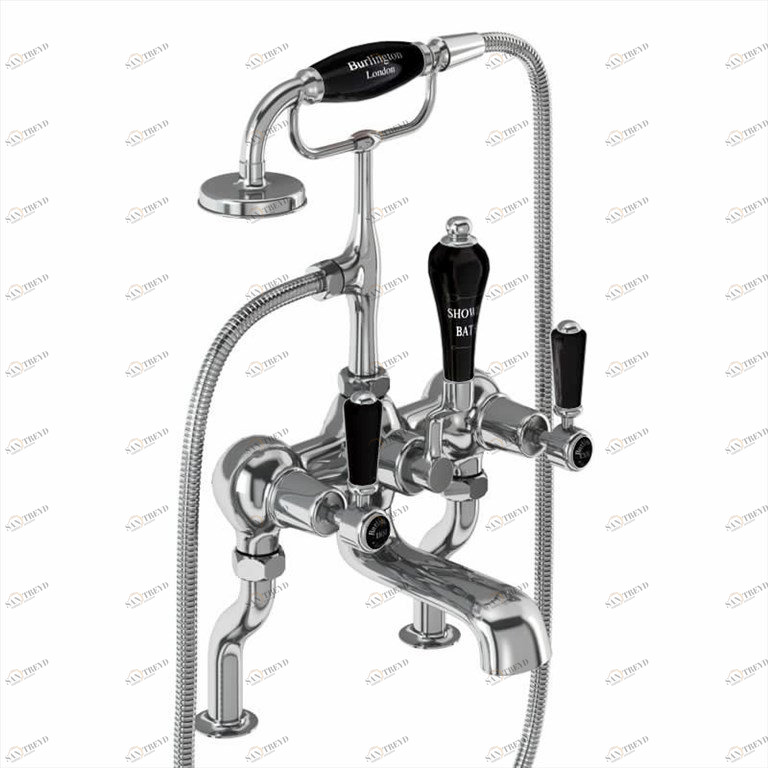 Смеситель для ванны с ручным душем, набортный [KE15 BLA]  Burlington T8-QT BLA, T18, T4 BLA 