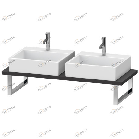 LC107C08080 L-Cube Консоль для накладных раковин и встраиваемых умывальников Graphit Super Matt Duravit
