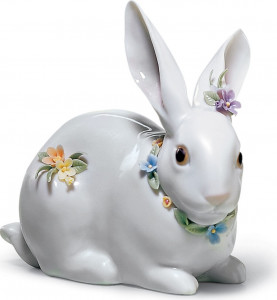 10668978 LLADRO Фигурка Lladro "Внимательный кролик" 12x11см Фарфор