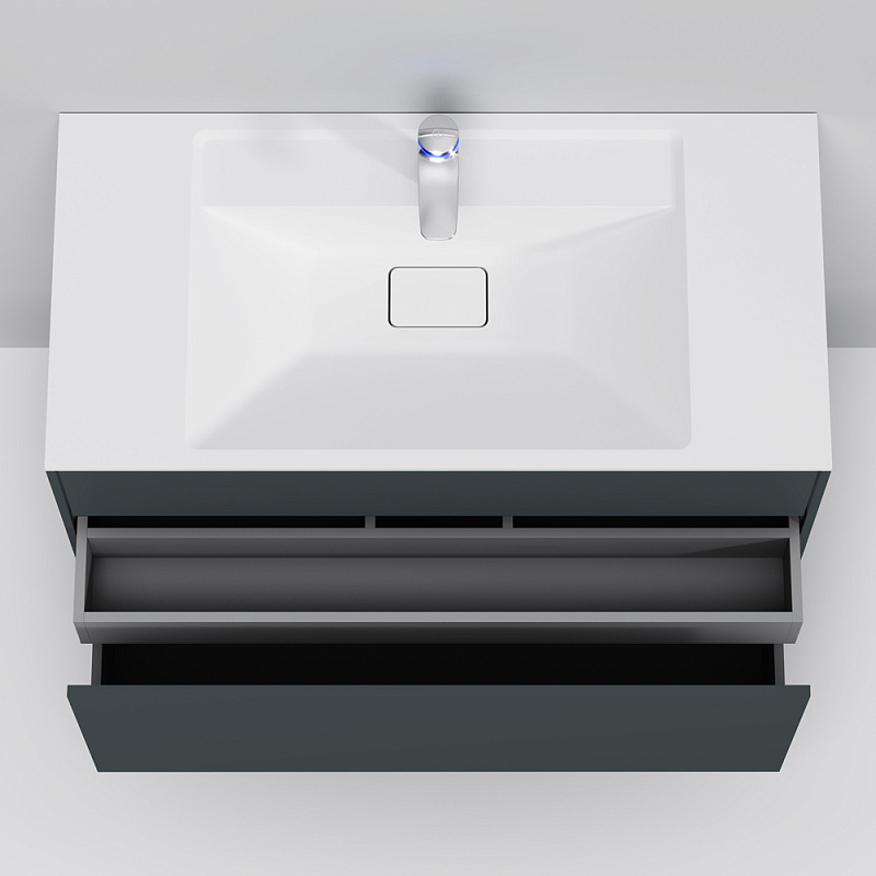 M50AFHX1003GM INSPIRE V2.0 База под раковину подвесная 100 см 3 ящика push-to-open графит мато AM.PM Inspire 2.0  - Вид №3