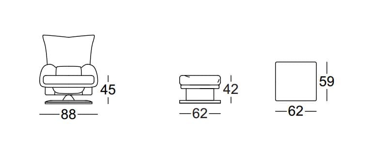 Тканевое кресло с высокой спинкой Rolf Benz Rolf benz 6500 ARCH-00015319 - Вид №2