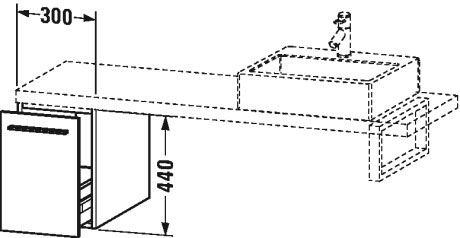 XL543001414 Шкафчик для консоли X-Large #XL5430 300 x 548 мм Терра, декор Duravit - Вид №1