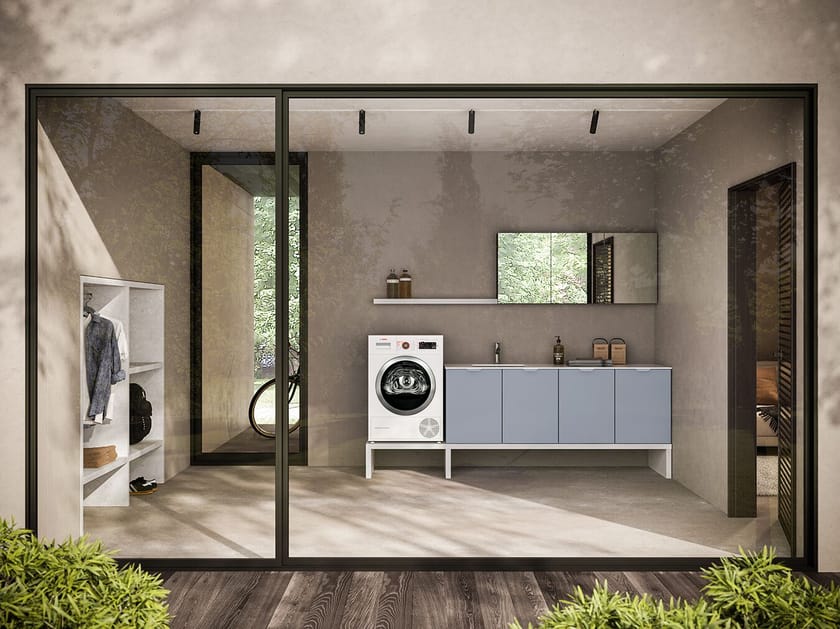 Шкаф для стиральной машины с зеркалом BMT Kosmo ARCH-00052090