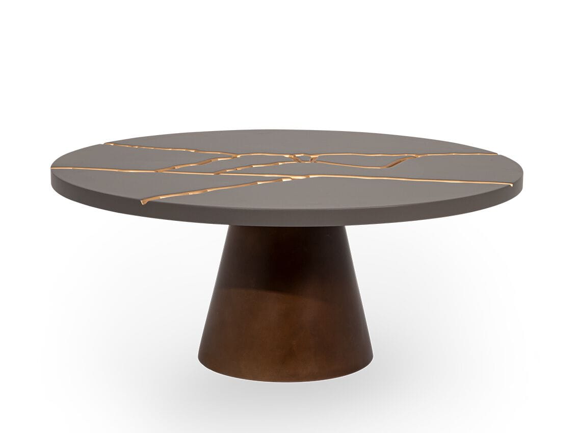 Деревянный круглый журнальный столик NDESIGN глина ARCH-00049101