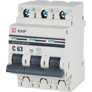 Автоматический выключатель EKF 63А для защиты электроцепей 82421344