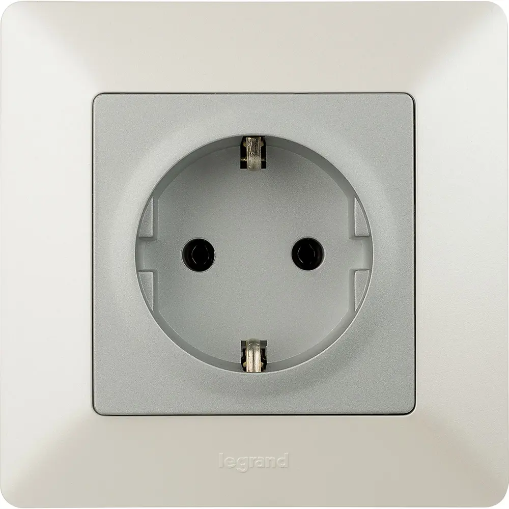 Розетка Legrand VLN-L 2 контакта с заземлением цвет алюминий 82169350 STLM-2183199 Valena Life - Вид №4