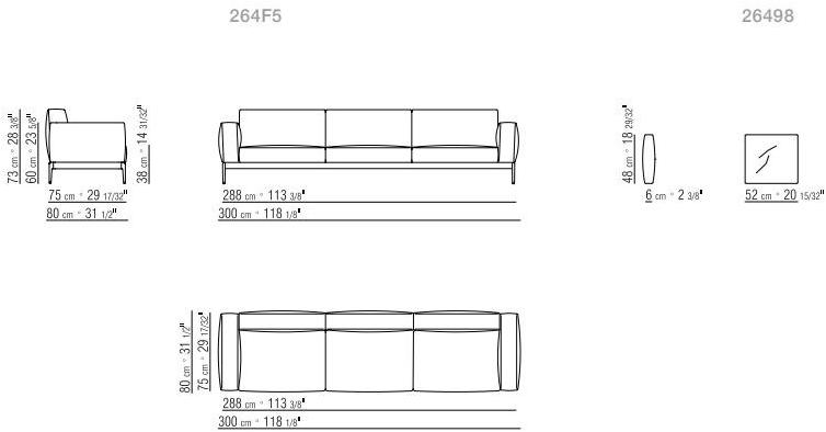 Flexform 3-х местный тканевый диван Romeo sun-id-1437467 - Вид №3