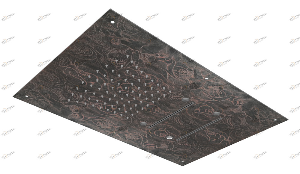 Graffio Прямоугольный верхний душ 600 × 400 мм, 6 небулайзеров, хромотерапия с радиоуправлением. AR231 