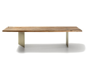 Прямоугольный обеденный стол из стали и дерева