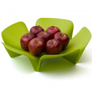 QL10041-GN Ваза для фруктов flower зеленая Qualy