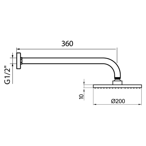 AC0013015METAL Верхний душ Webert Comfort - Вид №1