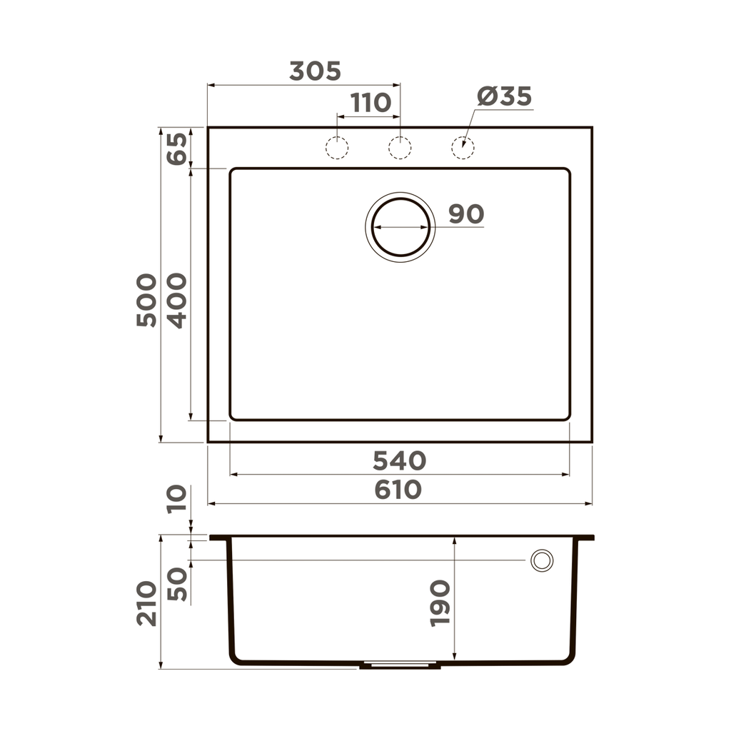 Кухонная мойка Bosen 61A WH OMOIKIRI 4993826 - Вид №1