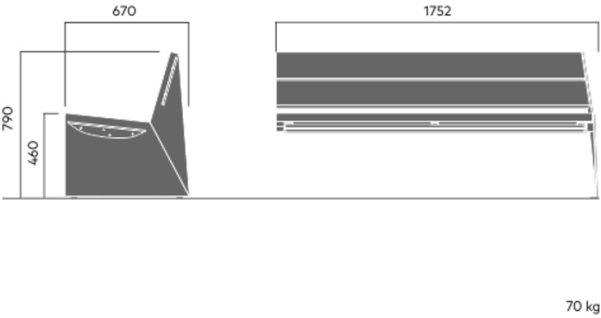 VESTRE Скамья из стали и дерева со спинкой Bloc sun-id-1367023 - Вид №8