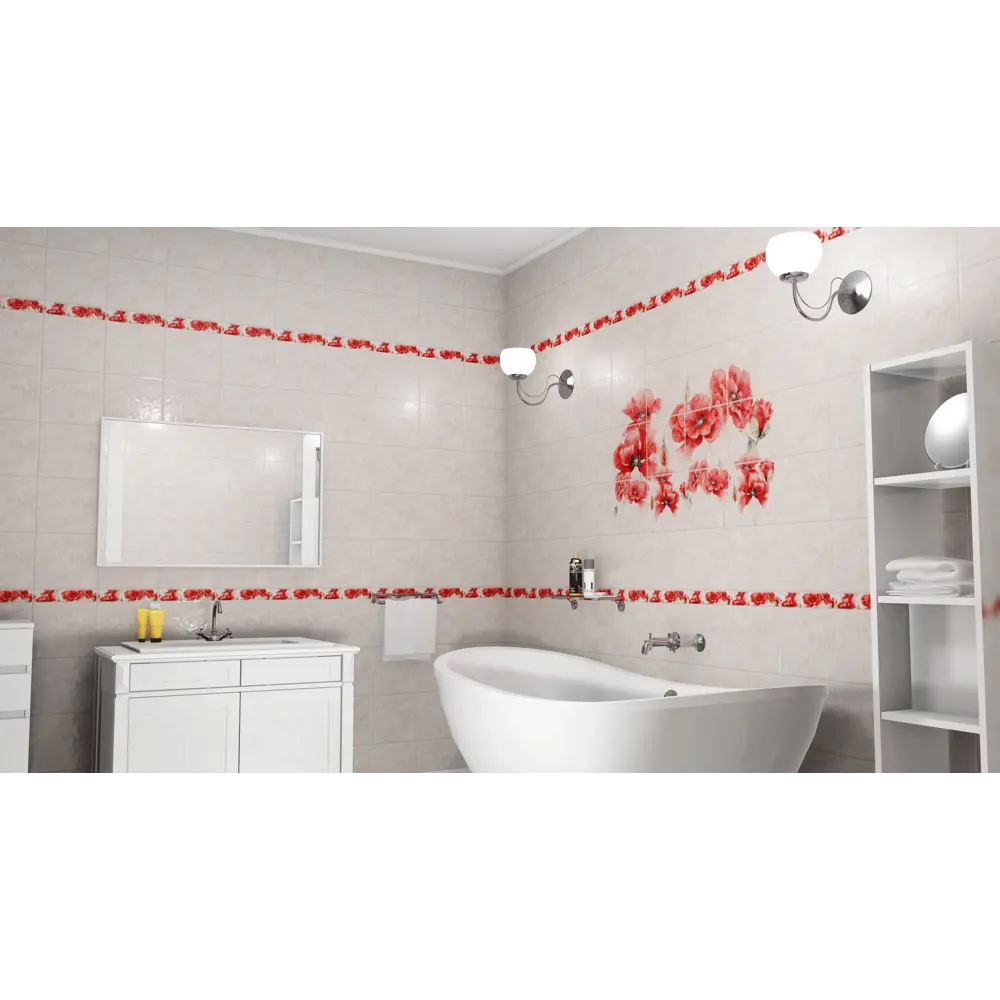 КРОНАПЛАСТ Панель ПВХ «Маки фон» для влажных помещений 2700x250 мм 82572149 STLM-0030304 - Вид №4