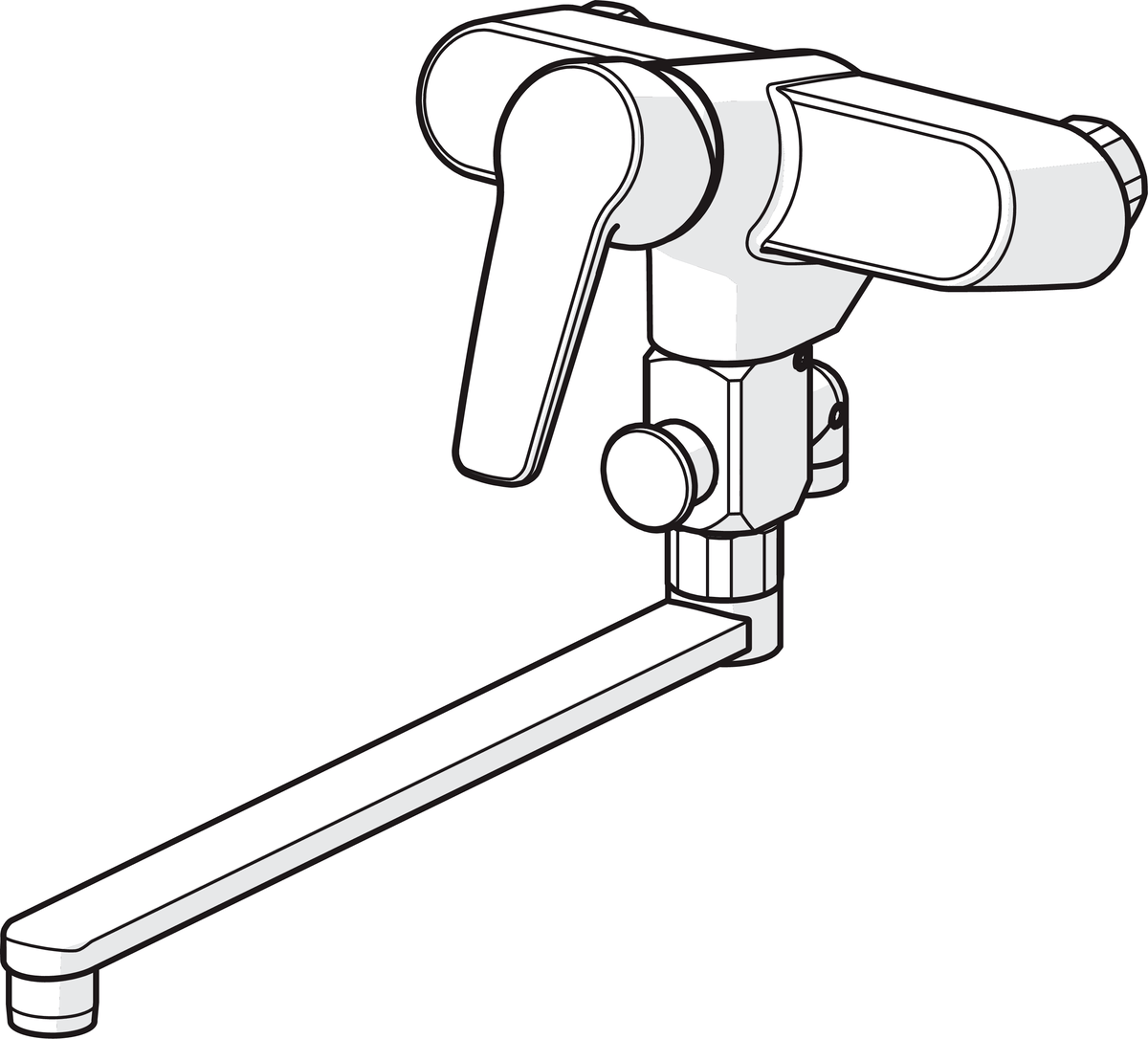 Oras 3942 Cмеситель для ванны и душа 3942 Saga Хром  - Вид №2