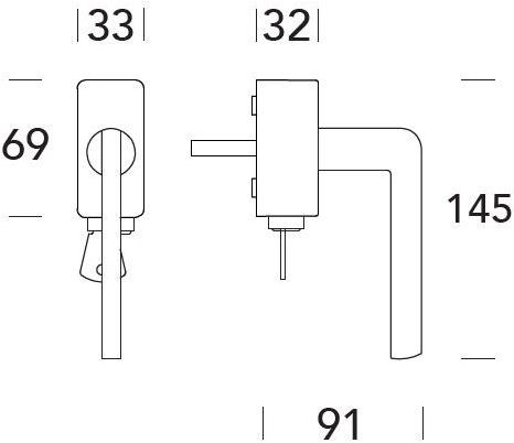 Reguitti Оконная ручка из латуни с замком на розетке Q-10 A119dkc7158 - Вид №1
