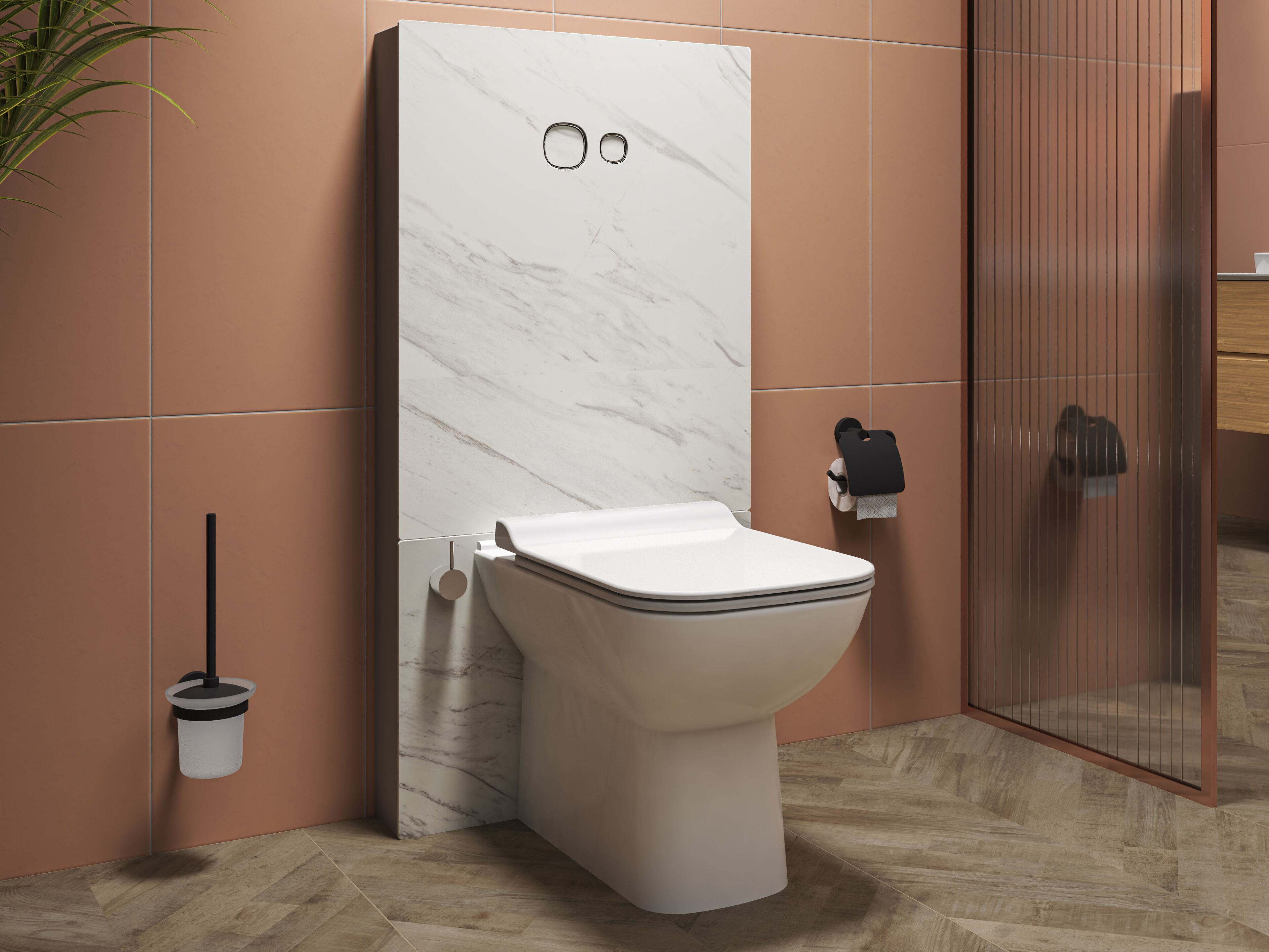 Моноблочный туалет из розового дерева и фарфора Kaleseramik сантехника ARCH-00152299