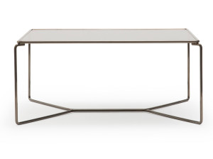Стальной низкий прямоугольный журнальный столик