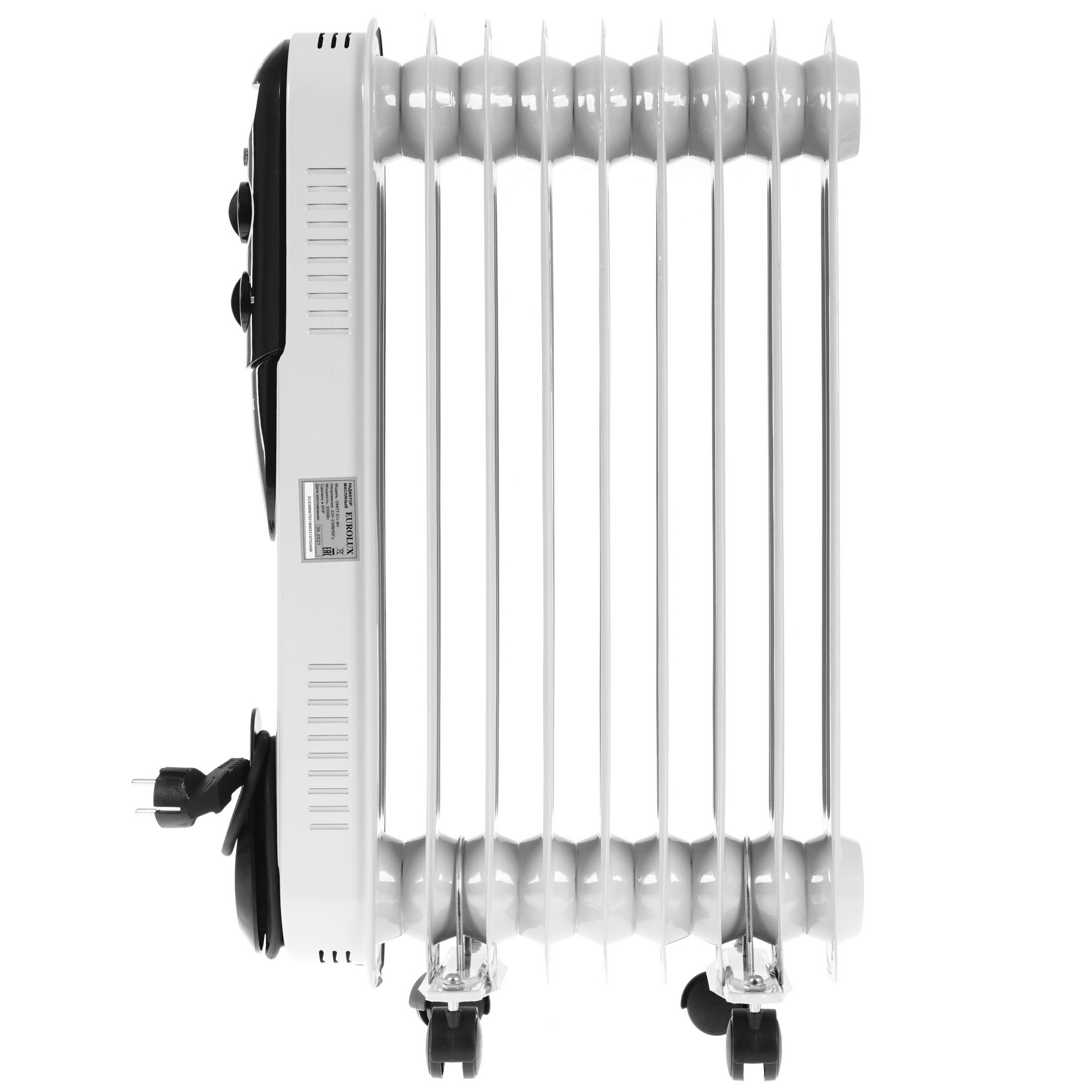 5347956 Масляный обогреватель Eurolux ОМПТ-EU-9Н белый STDN-0106645 - Вид №2