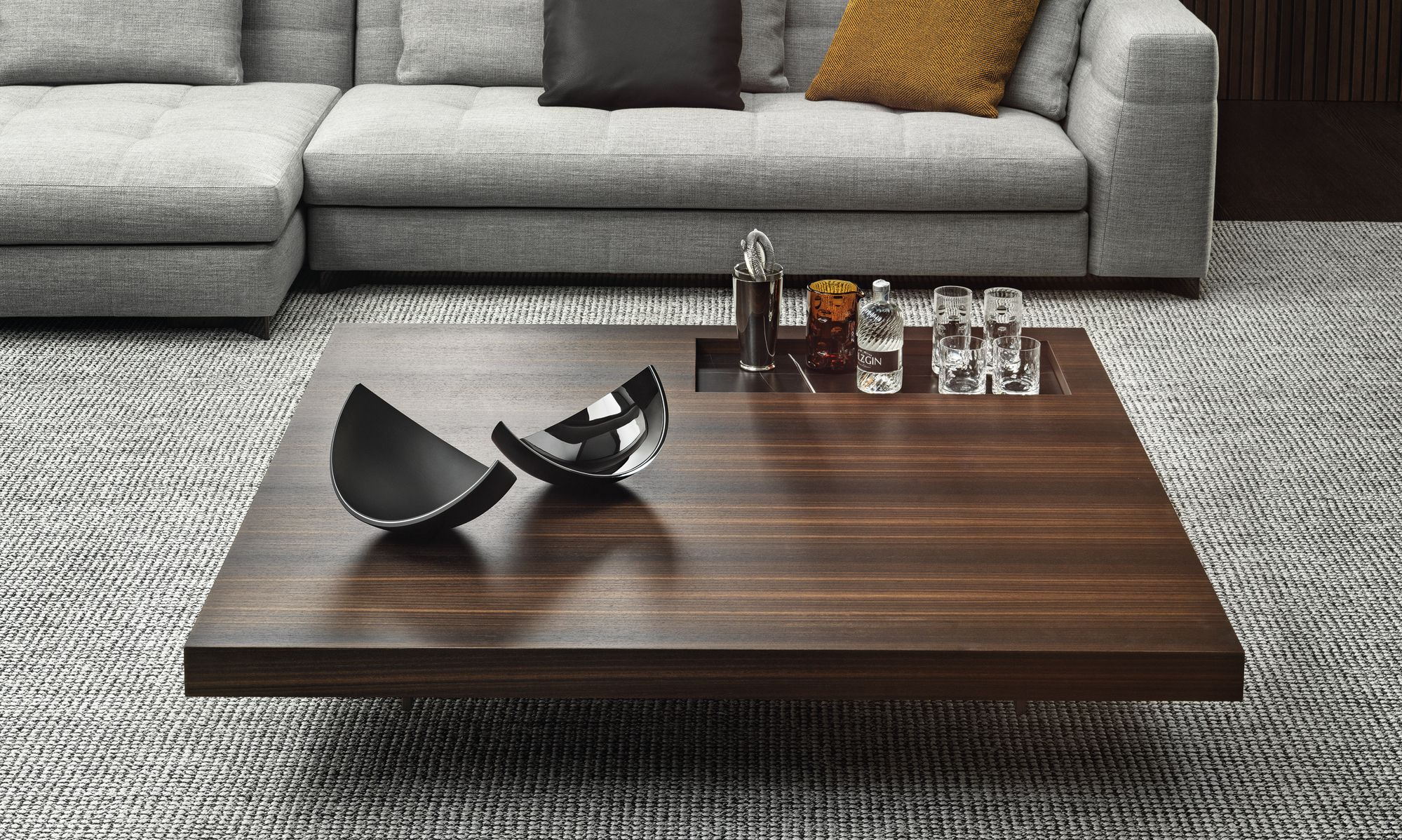 Журнальный столик из дерева и мрамора Minotti Boteco ARCH-00084241 - Вид №3