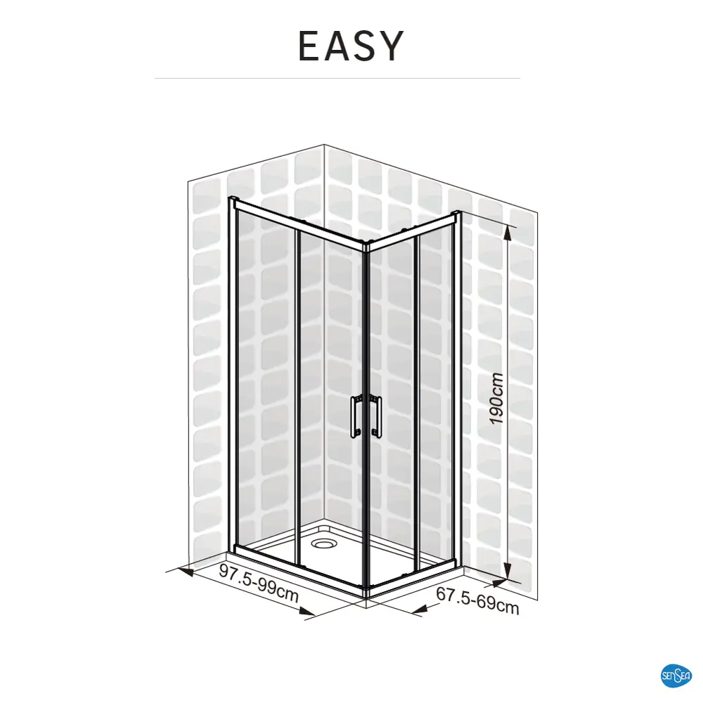 Комплект стекол для душевой ширмы Sensea Easy 70x100 см STLM-2105384 - Вид №41
